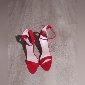 Elegant Red Ankle Strap Heels